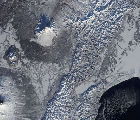 Landsat8卫星拍摄的北极冰山卫星图