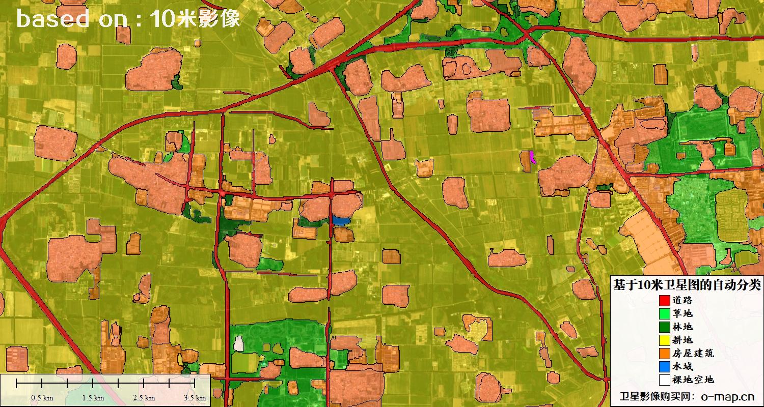 基于2023年最新北京市10米分辨率影像图的自动生成的土地利用分类图