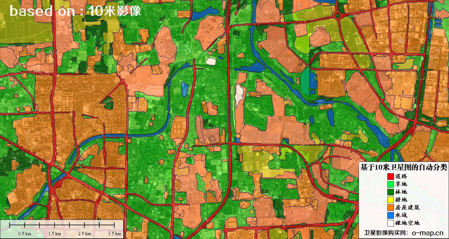 基于2023年最新北京市10米分辨率影像图的自动生成的土地利用分类图