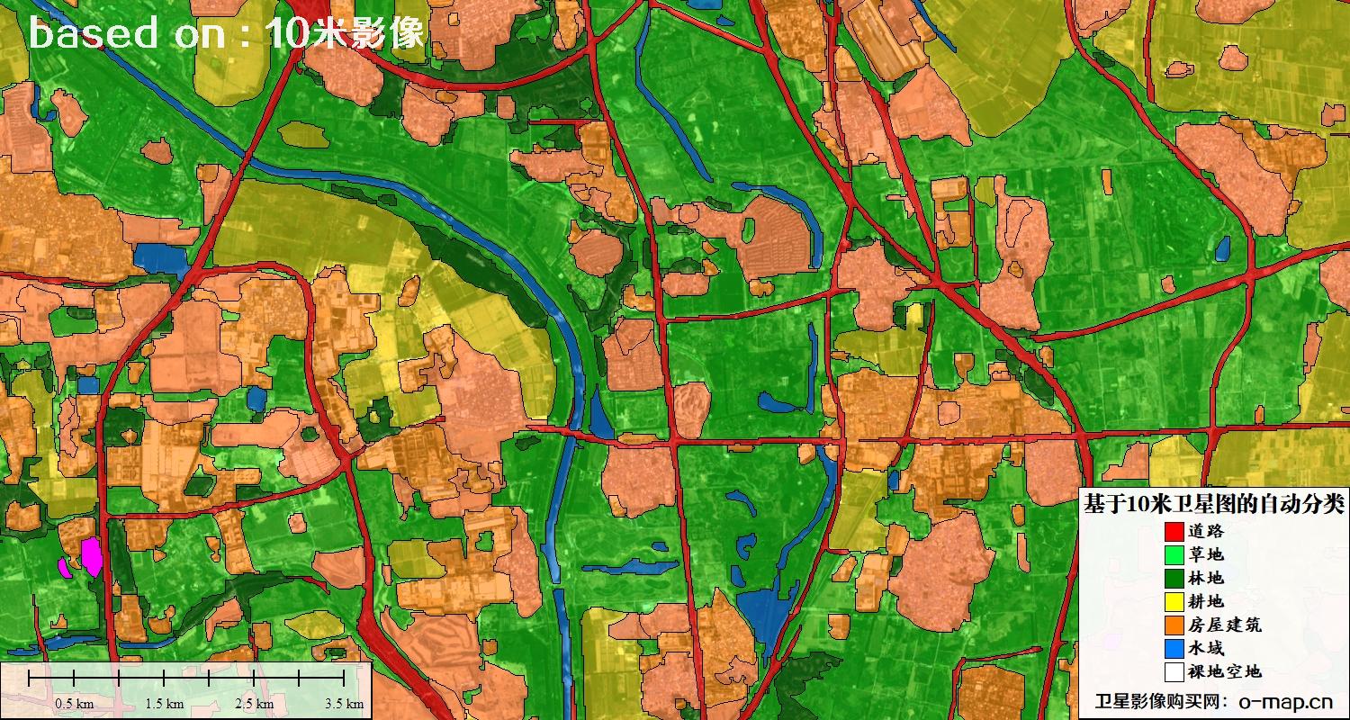 基于2023年最新北京市10米分辨率影像图的自动生成的土地利用分类图