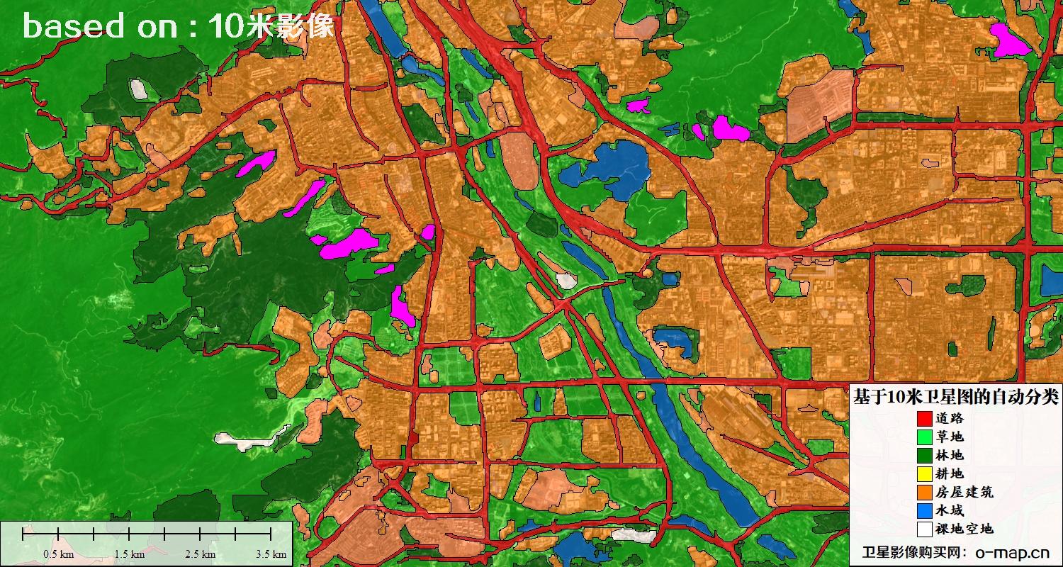 基于2023年最新北京市10米分辨率影像图的自动生成的土地利用分类图