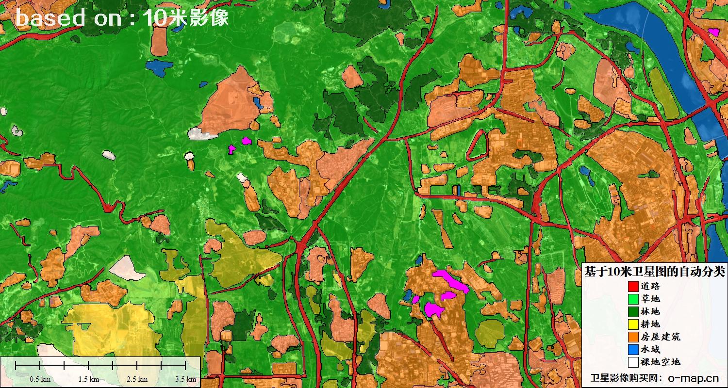 基于2023年最新北京市10米分辨率影像图的自动生成的土地利用分类图