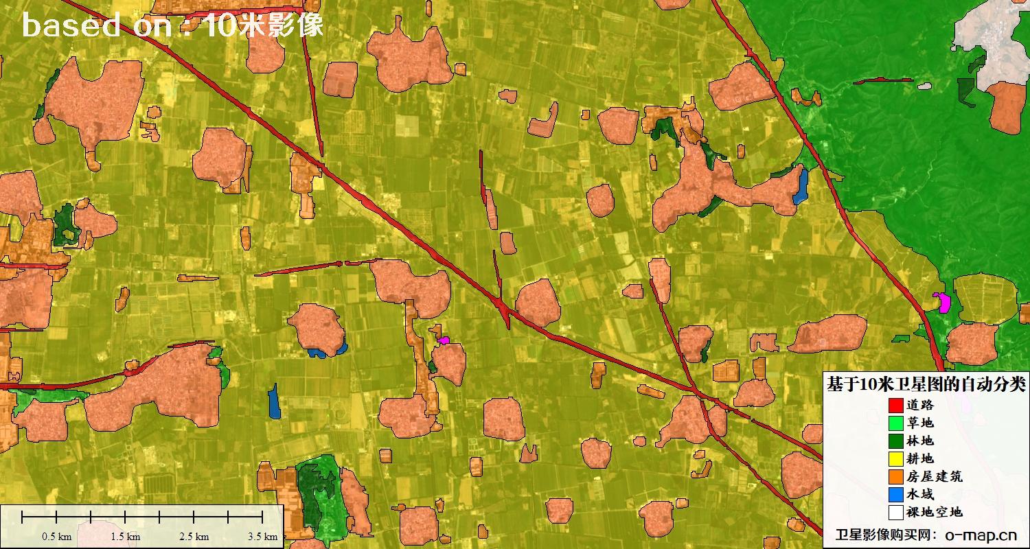 基于2023年最新北京市10米分辨率影像图的自动生成的土地利用分类图