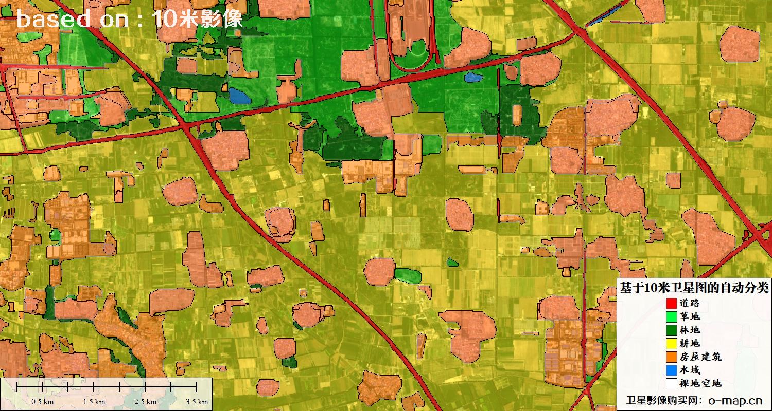 基于2023年最新北京市10米分辨率影像图的自动生成的土地利用分类图
