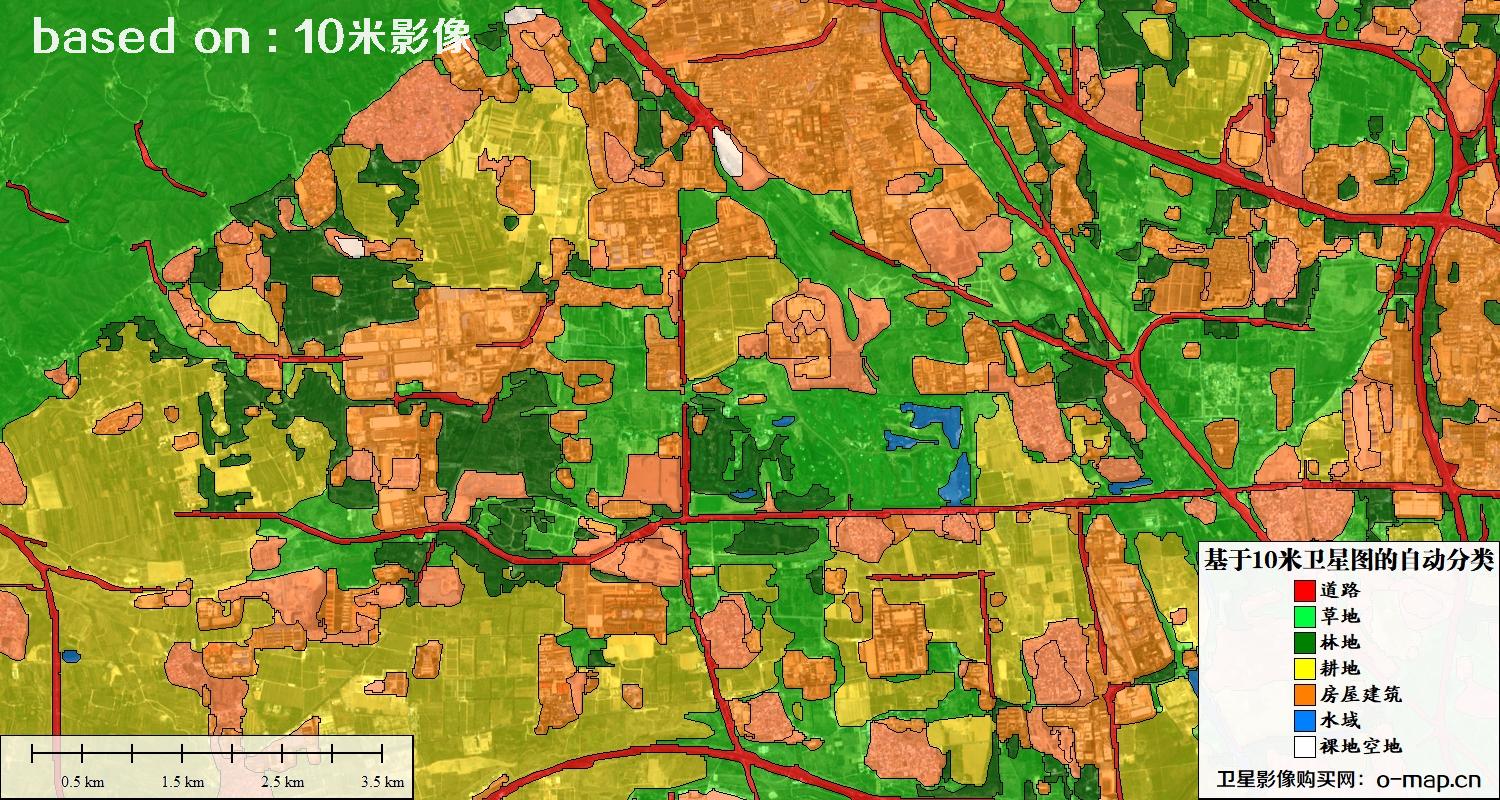 基于2023年最新北京市10米分辨率影像图的自动生成的土地利用分类图