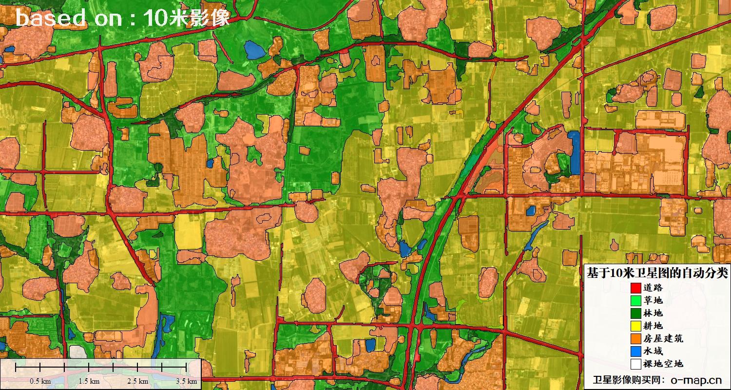 基于2023年最新北京市10米分辨率影像图的自动生成的土地利用分类图