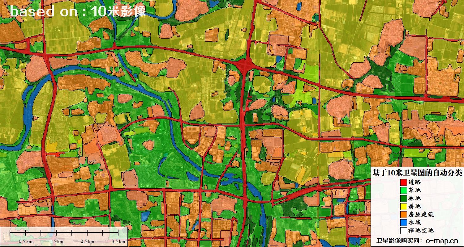 基于2023年最新北京市10米分辨率影像图的自动生成的土地利用分类图