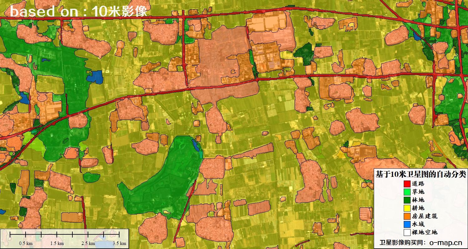 基于2023年最新北京市10米分辨率影像图的自动生成的土地利用分类图