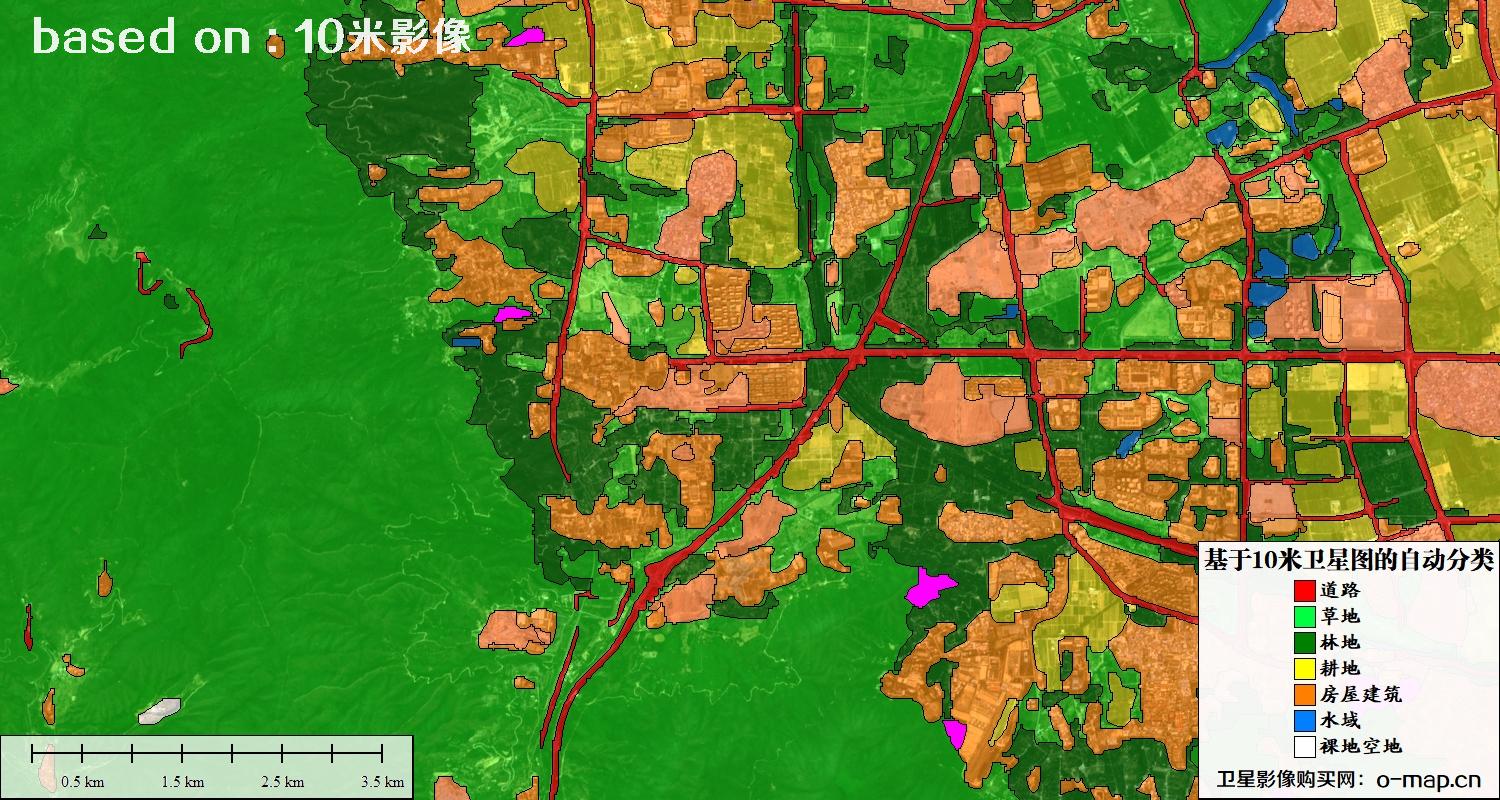基于2023年最新北京市10米分辨率影像图的自动生成的土地利用分类图