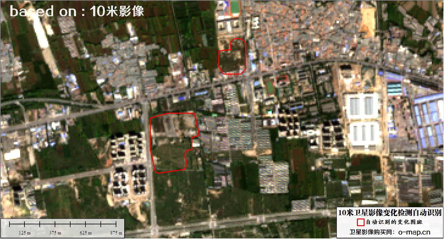 基于10米卫星影像图自动识别的土地利用变化检测