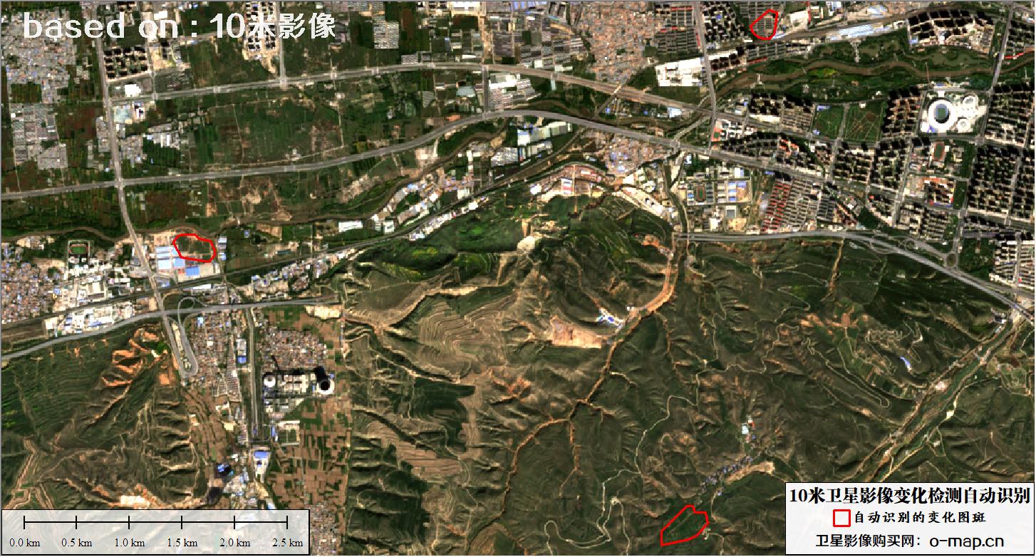 基于10米卫星影像图自动识别的土地利用变化检测