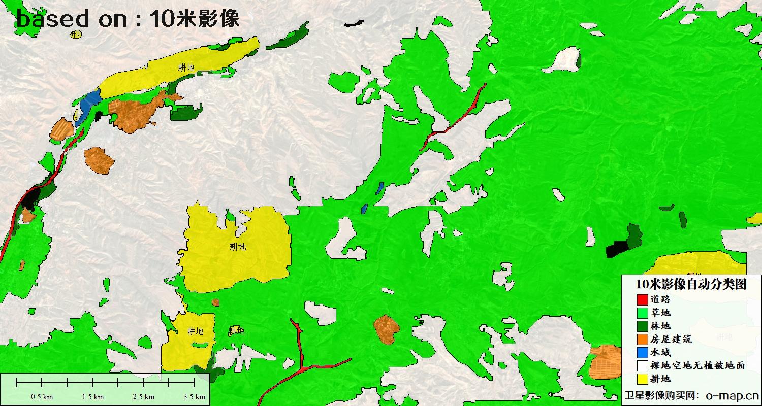 基于南宁市2023年10米卫星影像图的土地利用现状自动分类图