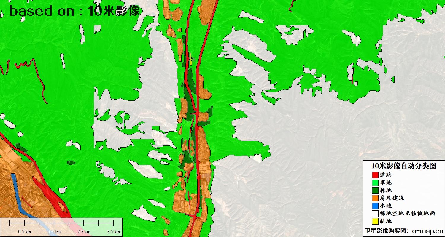 基于南宁市2023年10米卫星影像图的土地利用现状自动分类图