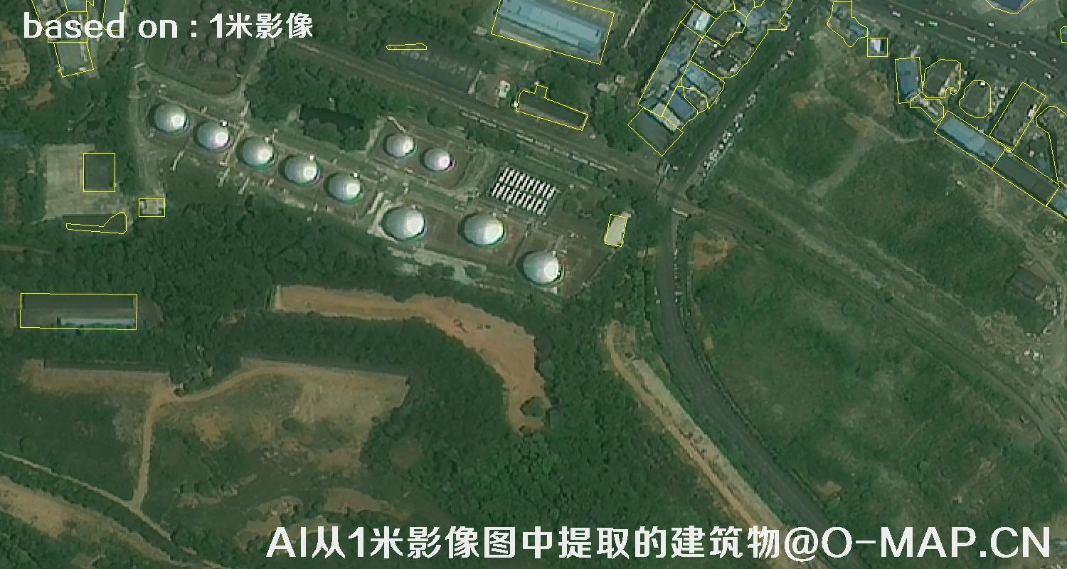 AI根据绵阳市1米卫星图提取的建筑物矢量图斑