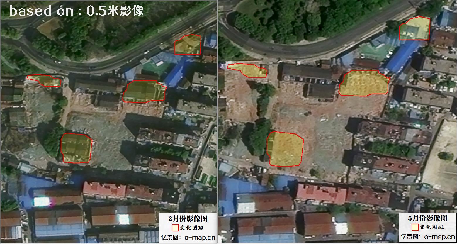 江苏省无锡市2023年卫星影像变化自动对比识别图斑