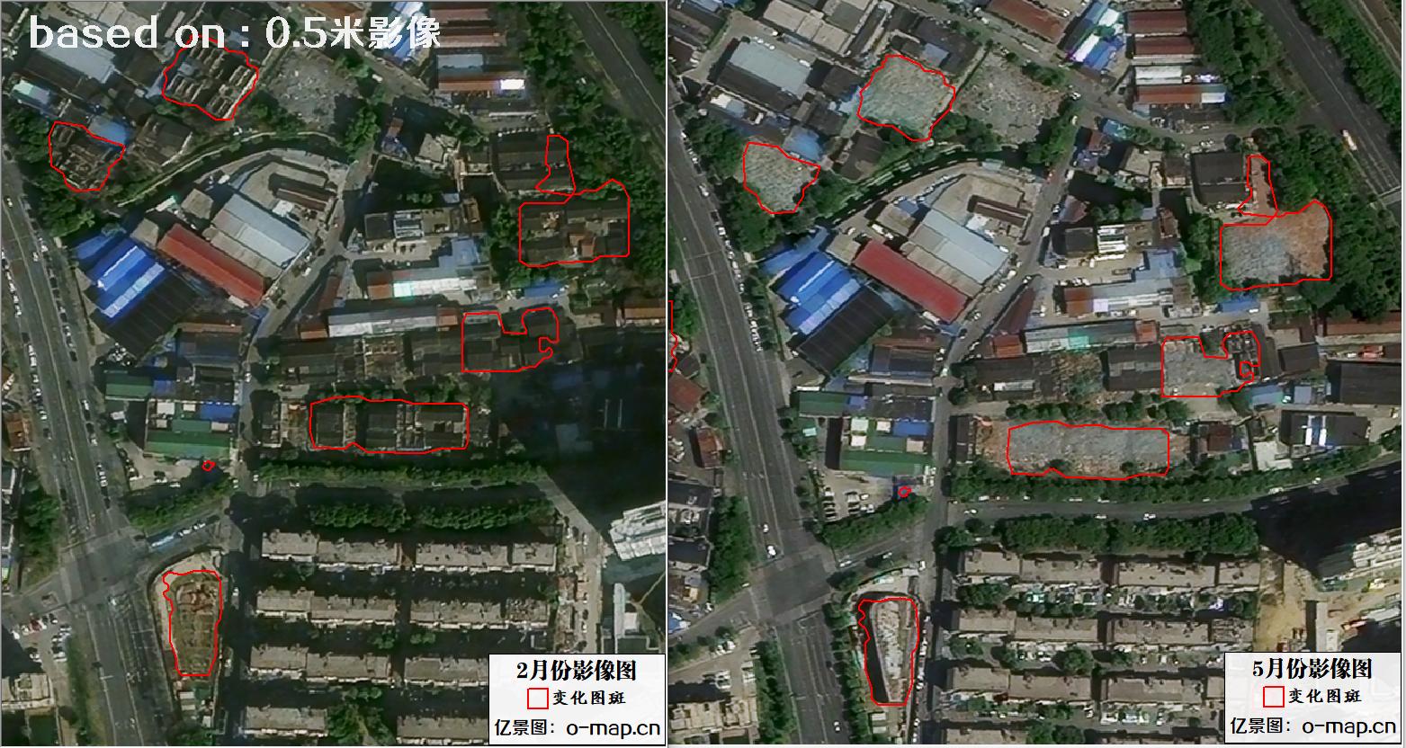 江苏省无锡市2023年卫星影像变化自动对比识别图斑