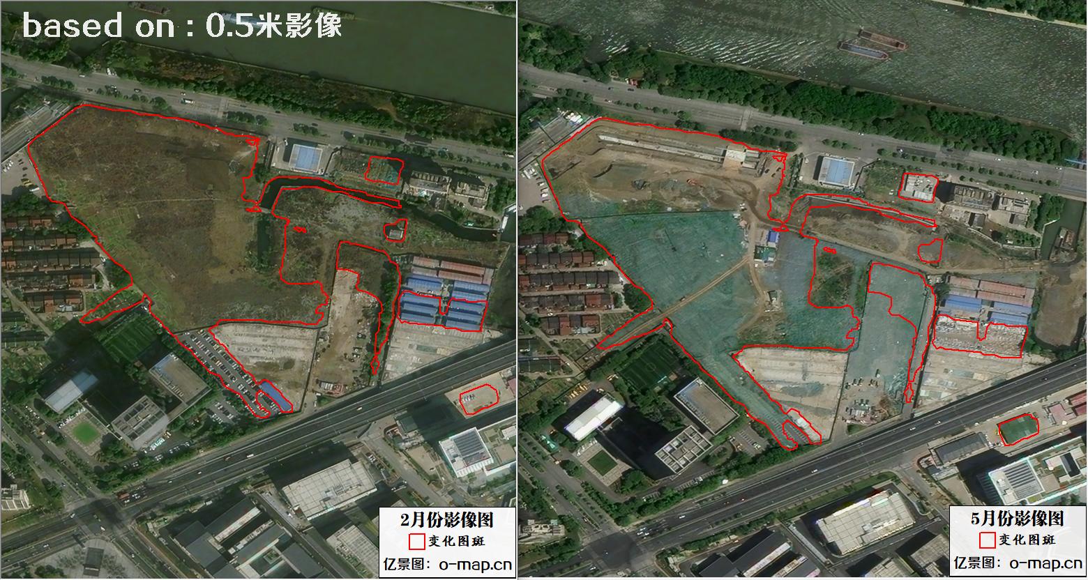 江苏省无锡市2023年卫星影像变化自动对比识别图斑