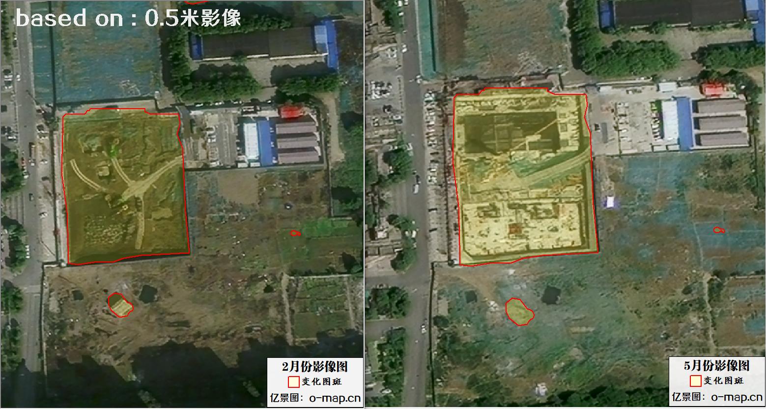 江苏省无锡市2023年卫星影像变化自动对比识别图斑