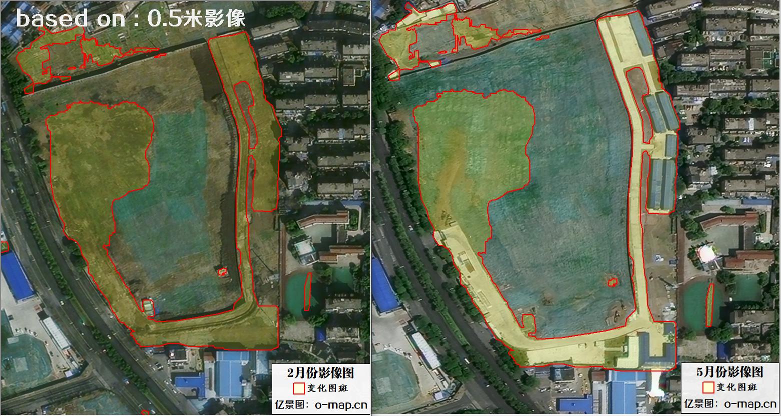 江苏省无锡市2023年卫星影像变化自动对比识别图斑