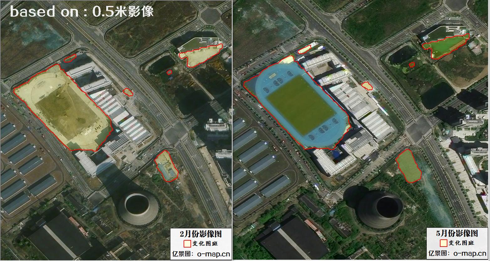 江苏省无锡市2023年卫星影像变化自动对比识别图斑