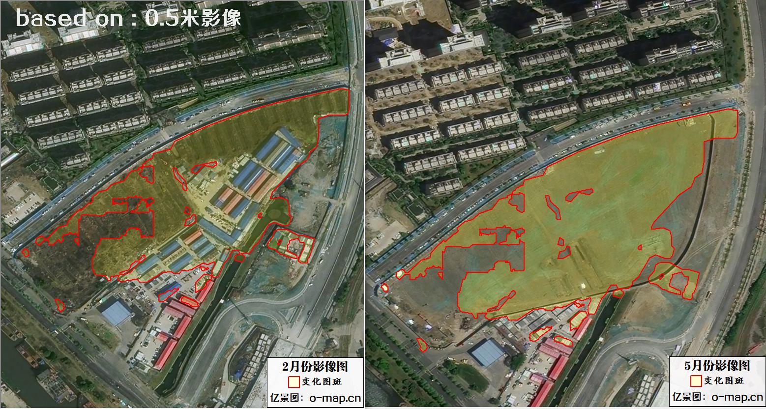 江苏省无锡市2023年卫星影像变化自动对比识别图斑