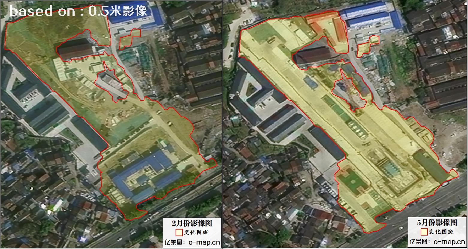 江苏省无锡市2023年卫星影像变化自动对比识别图斑