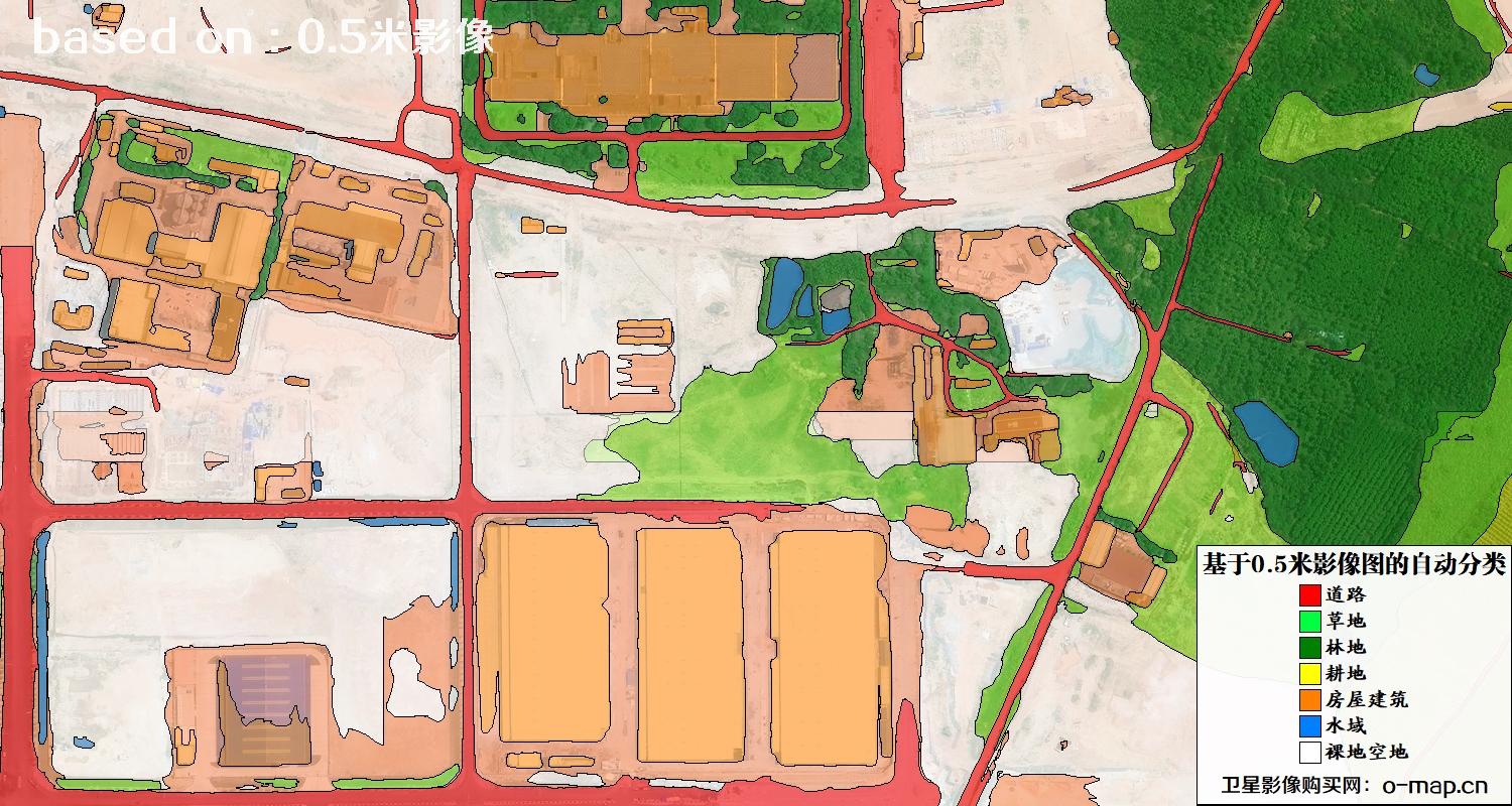 基于0.5米分辨率遥感影像数据自动地物分类解译