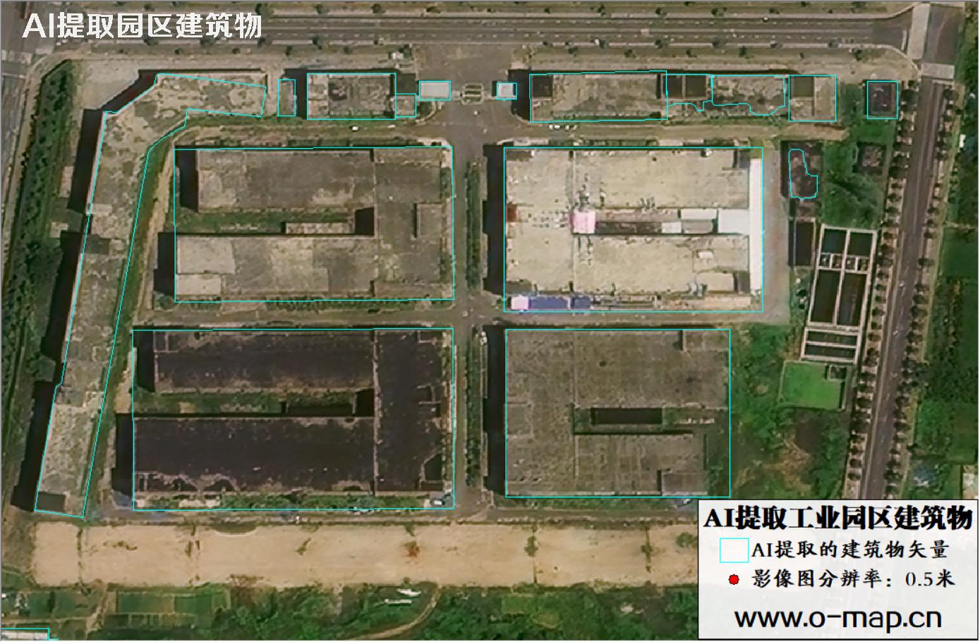 AI技术用于园区卫星影像中提取大型厂房建筑物矢量