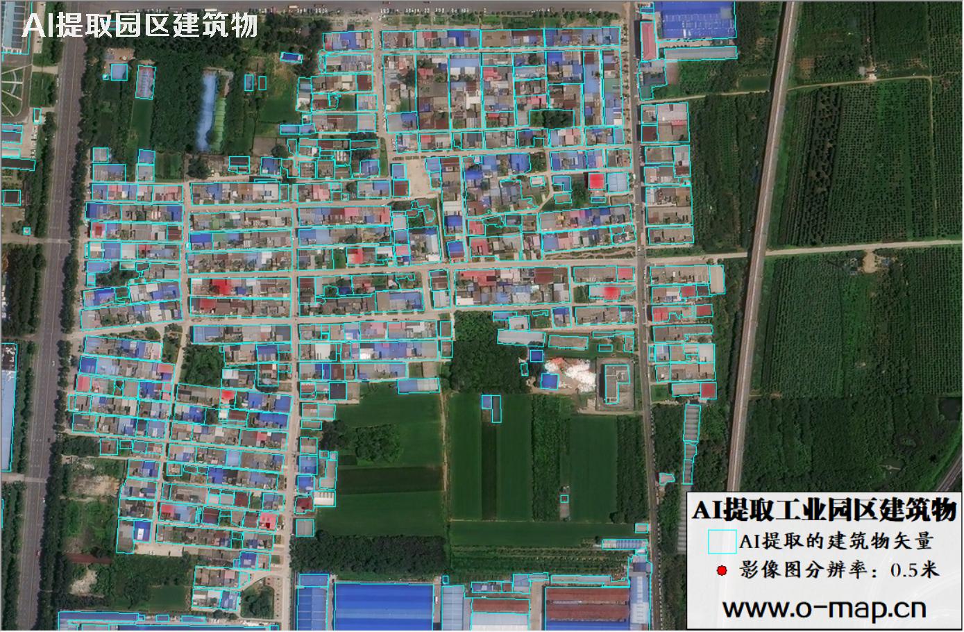 AI技术用于园区卫星影像中提取大型厂房建筑物矢量
