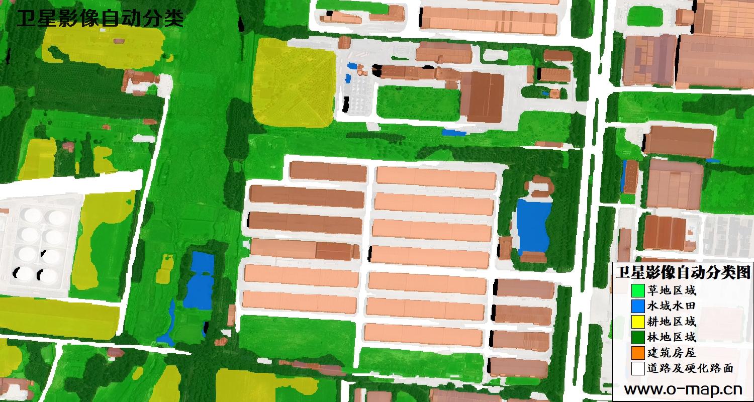 AI基于河南省新郑市0.5米分辨率卫星影像数据的土地利用自动分类图