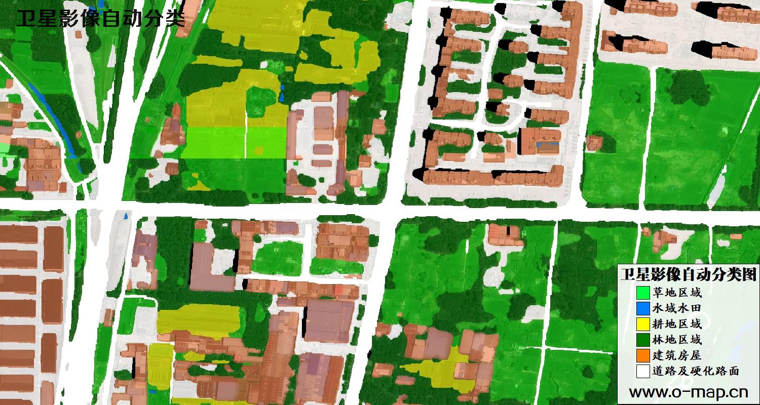 AI基于河南省新郑市0.5米分辨率卫星影像数据的土地利用自动分类图