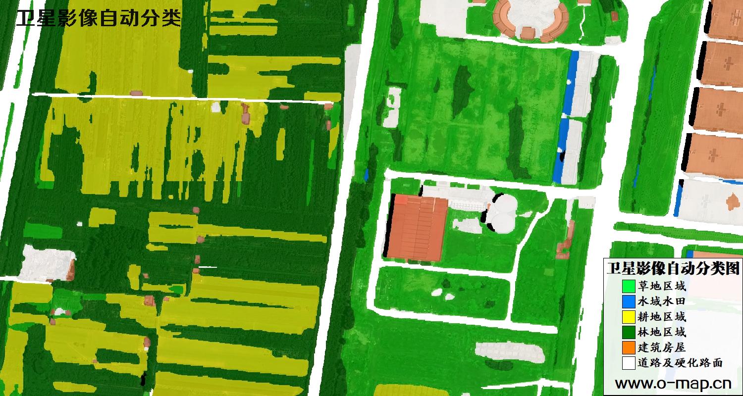 AI基于河南省新郑市0.5米分辨率卫星影像数据的土地利用自动分类图