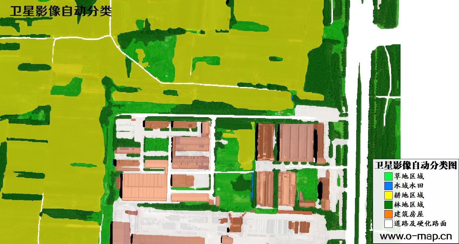 AI基于河南省新郑市0.5米分辨率卫星影像数据的土地利用自动分类图