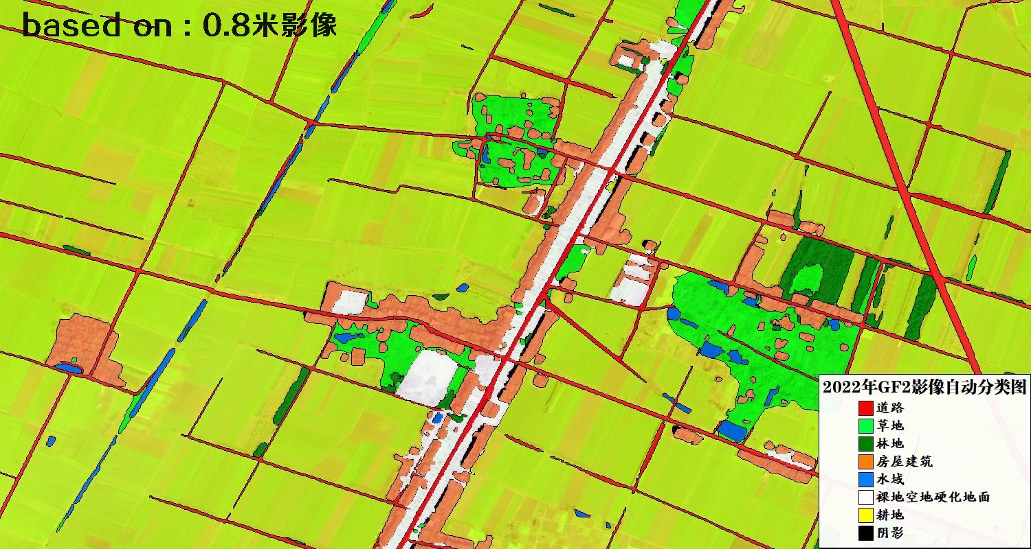 河南省新野县2022年GF2影像自动分类图