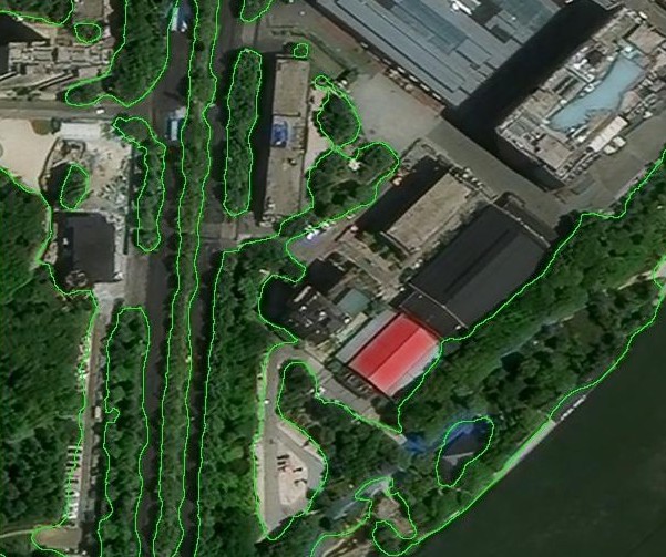 AI recognizes vegetation based on 0.5m satellite image.