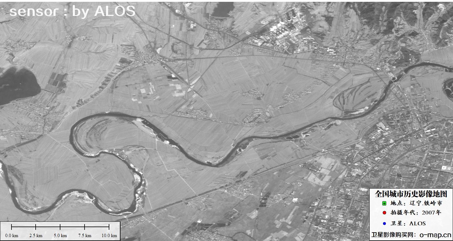 ALOS卫星2007年拍摄的辽宁省铁岭市历史卫星图像