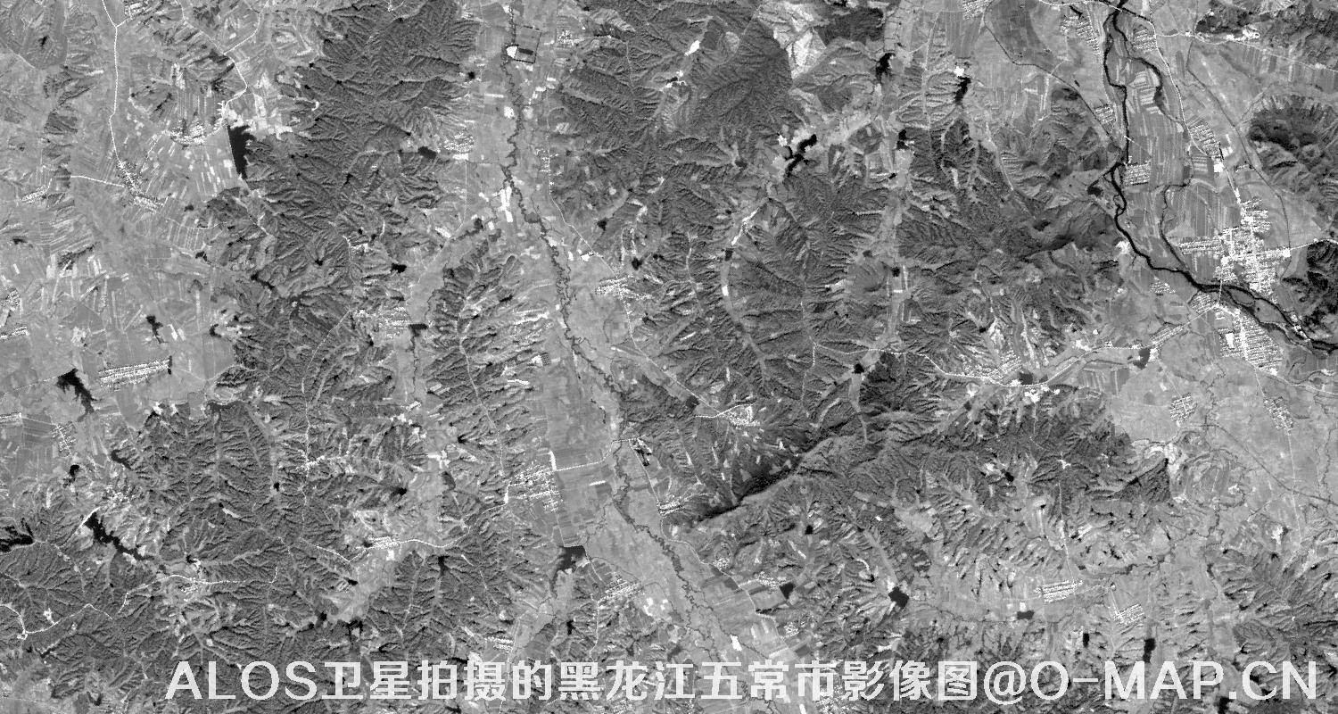 ALOS卫星拍摄的黑龙江五常市林区影像图