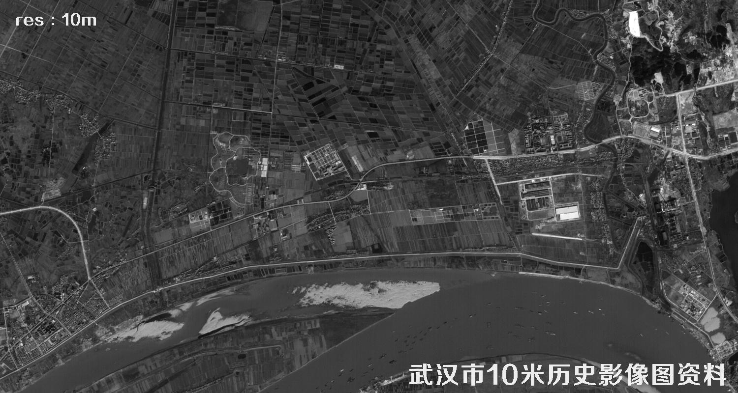 日本遥感卫星拍摄的湖北省武汉市历史影像图资料