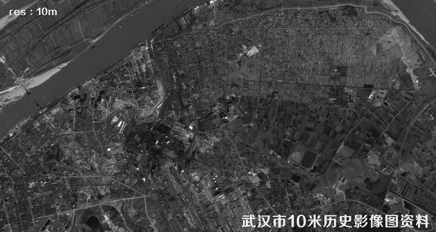 日本遥感卫星拍摄的湖北省武汉市历史影像图资料
