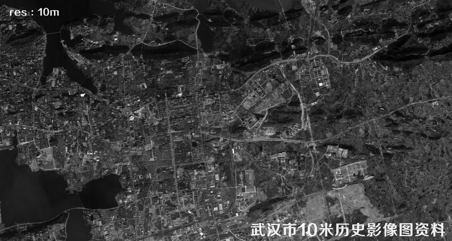 日本遥感卫星拍摄的湖北省武汉市历史影像图资料