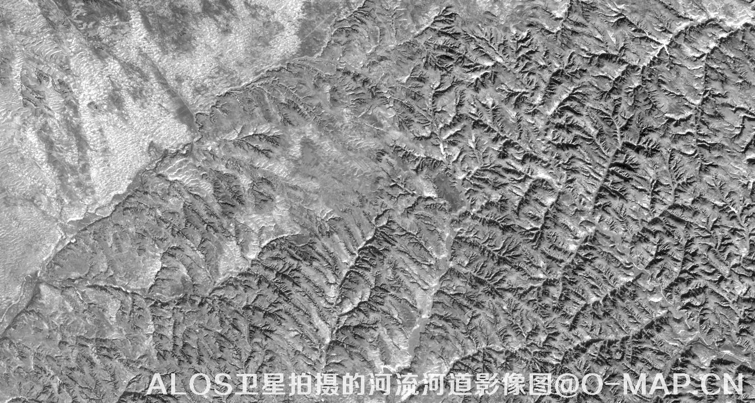 ALOS卫星拍摄的河流河道影像图