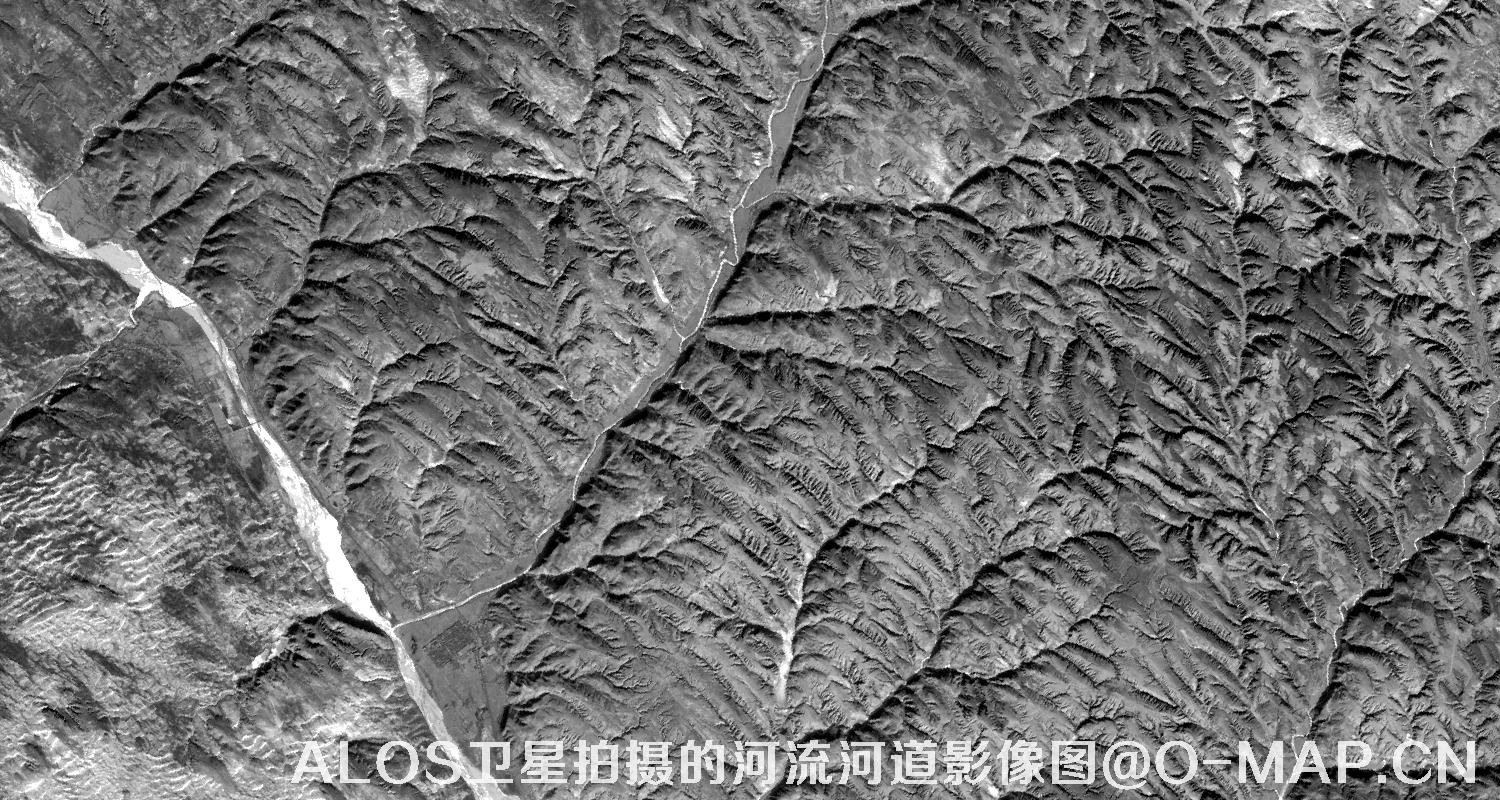 ALOS卫星拍摄的河流河道影像图