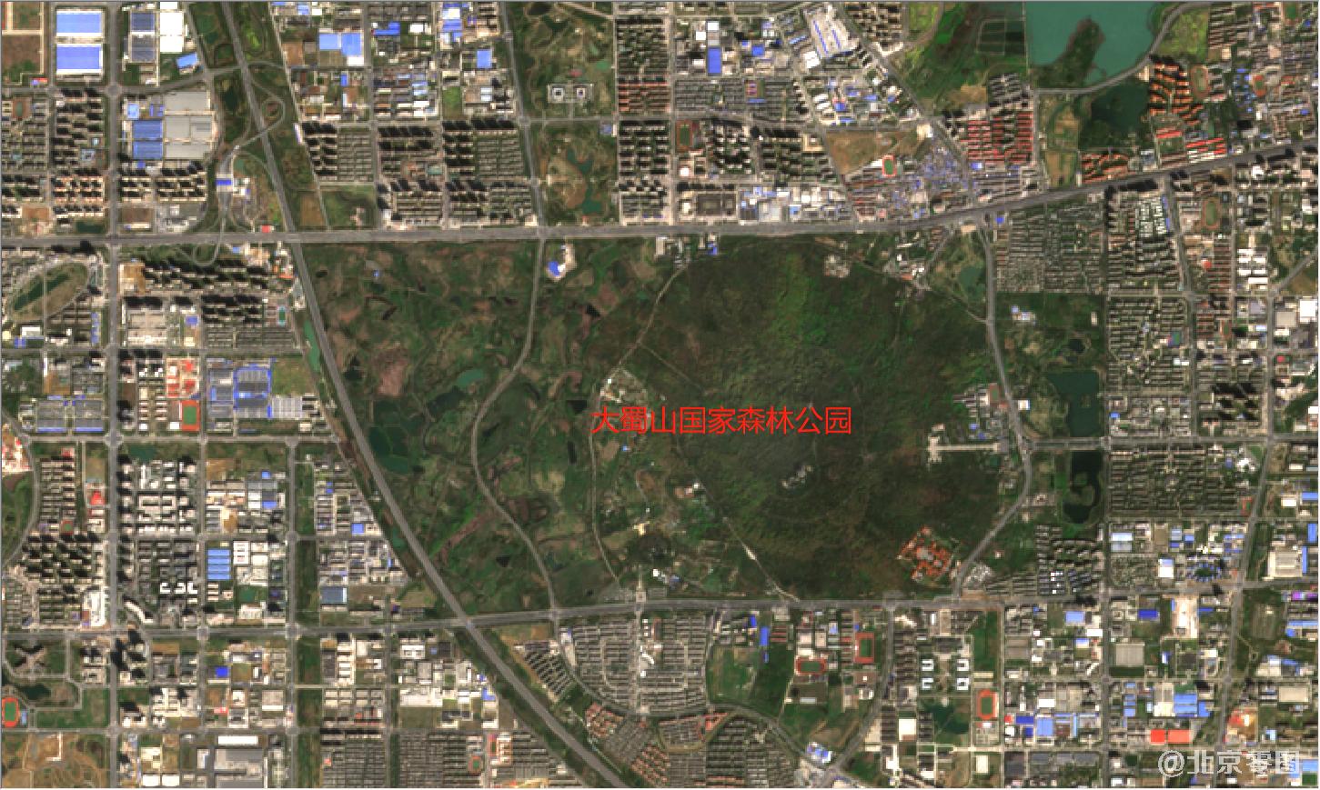 安徽省2021年最新卫星图-大蜀山国家森林公园