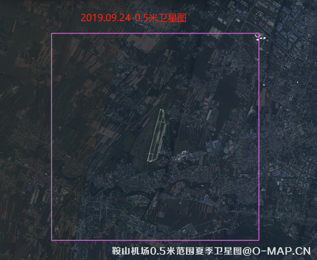 辽宁省鞍山机场2019年0.5米高景一号卫星图