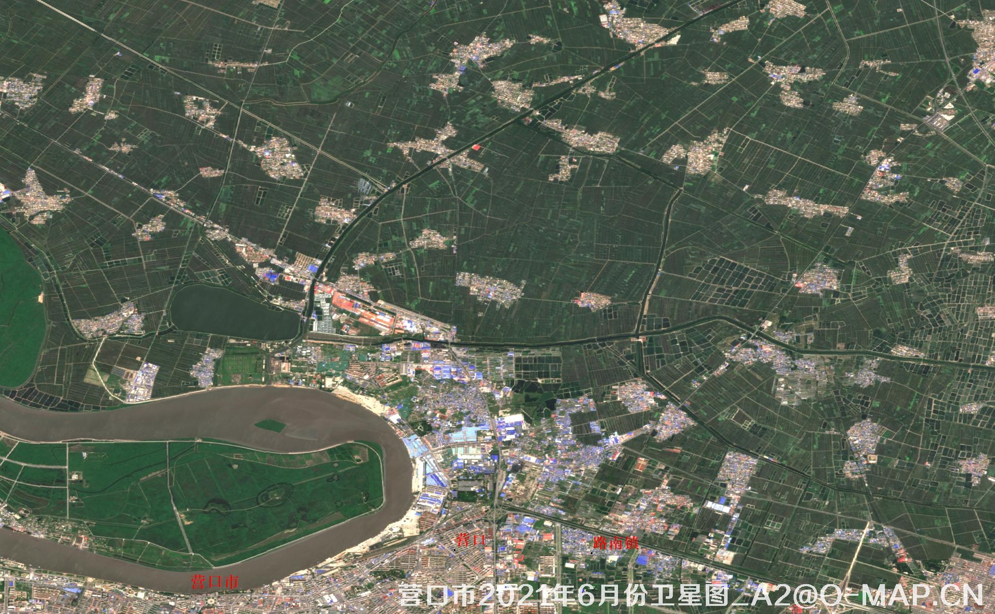 辽宁省营口市2021年6月份最新卫星图