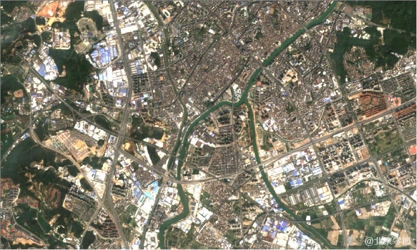珠海市和澳门地区2021年2月份卫星地图