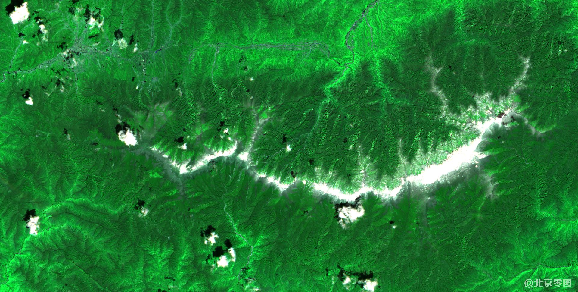 秦岭鳌太线卫星图-多光谱波段组合影像图