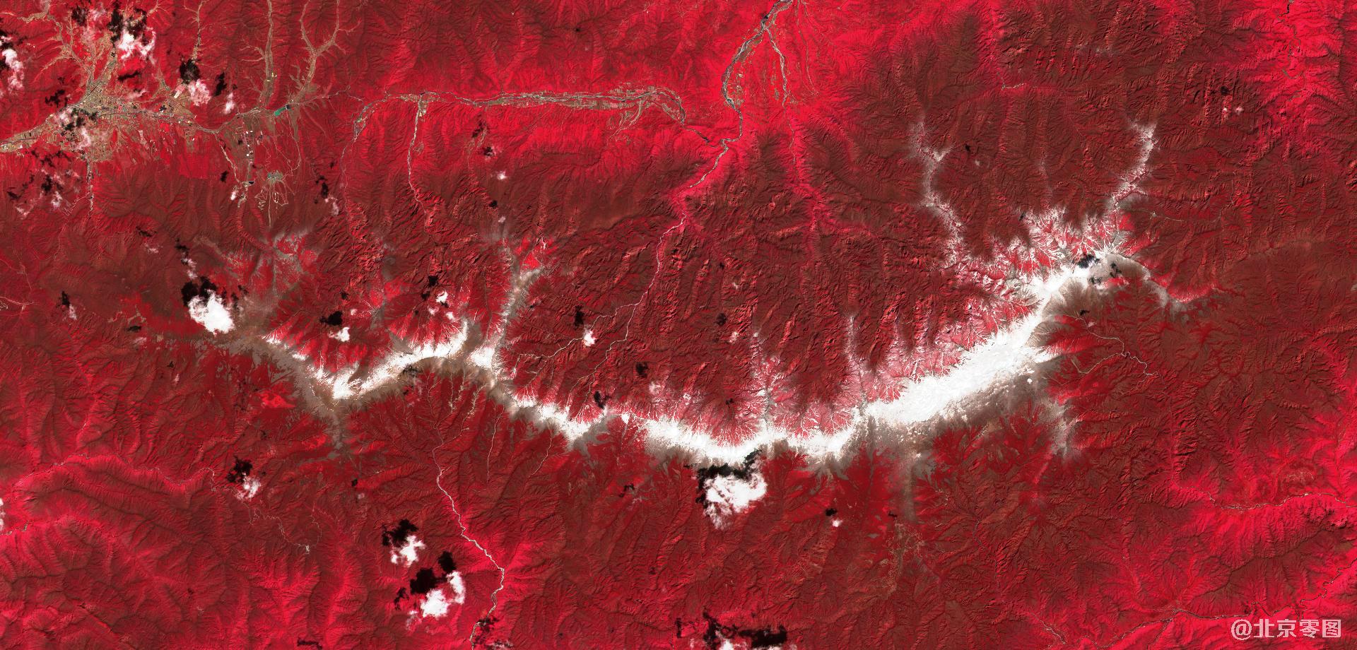 秦岭鳌太线卫星图-多光谱波段组合影像图