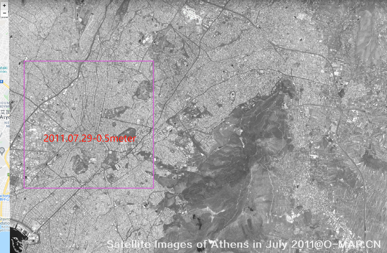 Satellite Images of Athens in July 2011
