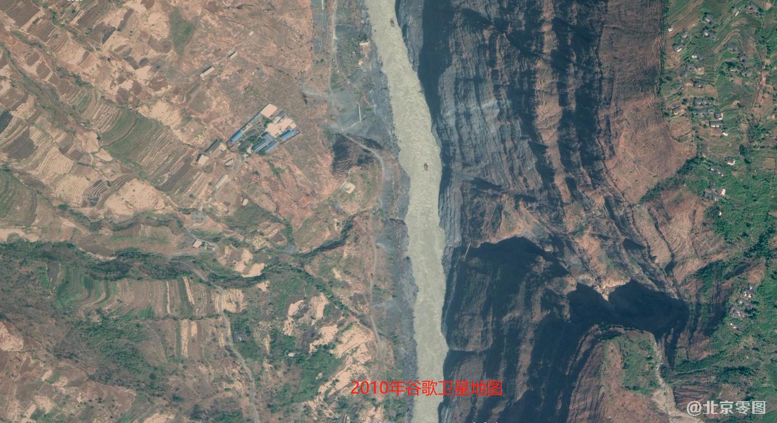 白鹤滩水电站大坝2010年谷歌卫星图-开建前卫星图